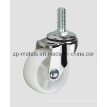 Light-Duty White PP Screw Without Brake Caster Wheel